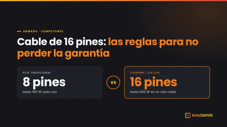Cable de 16 pines frente al conector PCIe de 8 pines