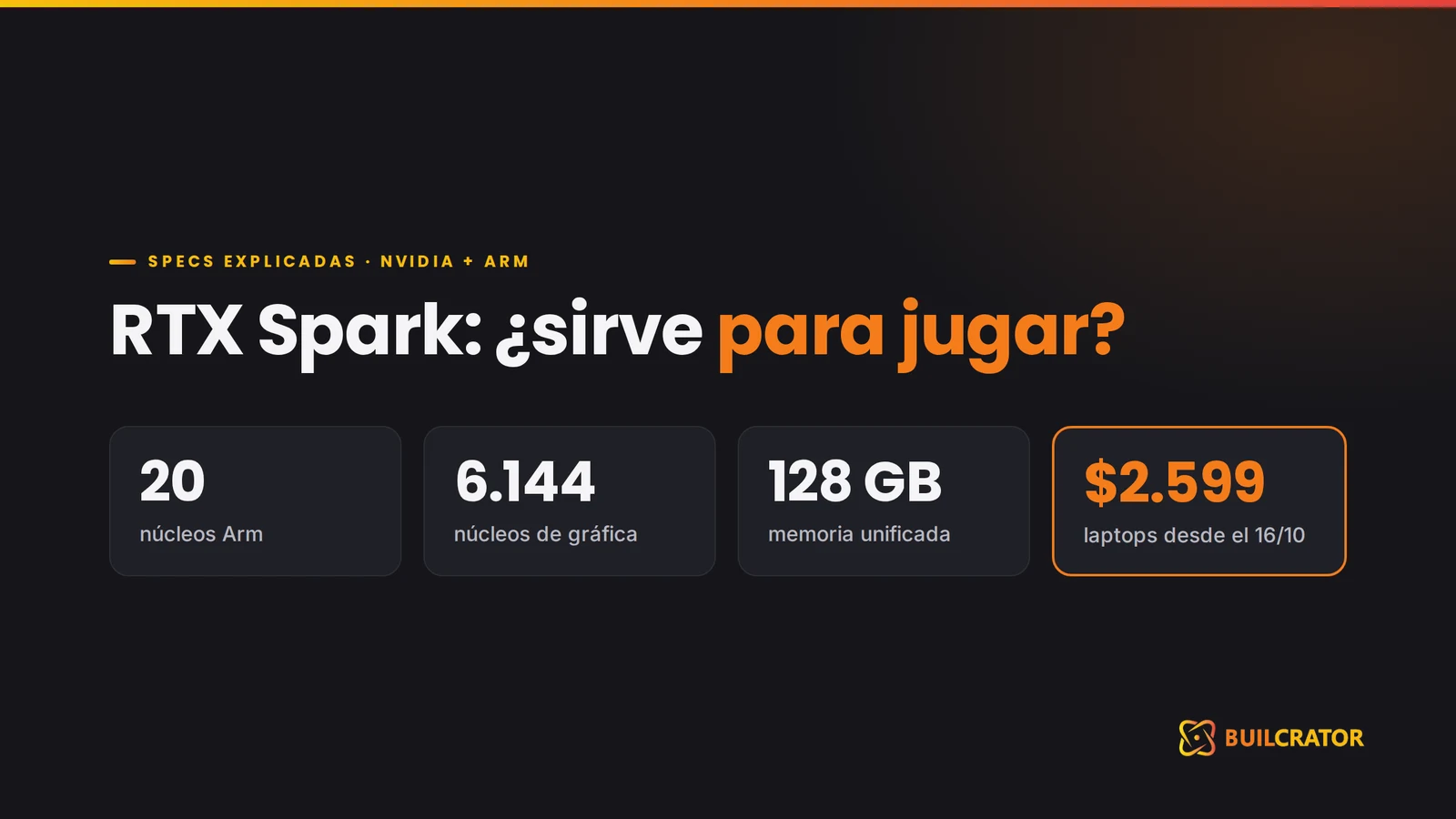 RTX Spark: 20 núcleos Arm, 6.144 núcleos de gráfica, 128 GB y laptops desde $2.599